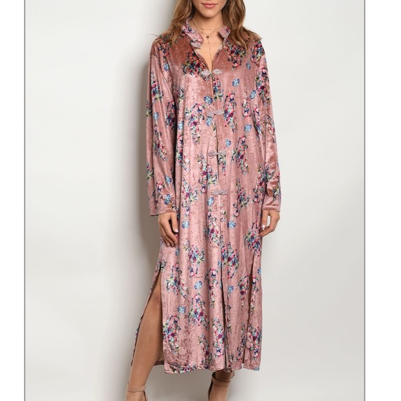 Pink Velvet dress - Picture 1 of 3